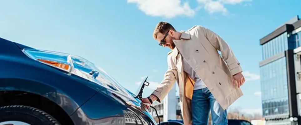 Person charging car